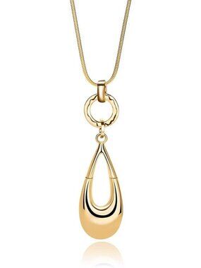 🆕Long Necklaces for Women Waterdrop Pendant Layered Y Statement Bohemian Gold